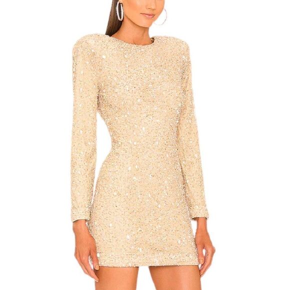 Retrofete Nikki Sequin Long Sleeve Mini Dress women’s size Medium - Picture 2 of 12